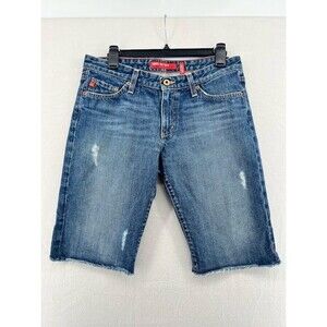 Big Star Alexis Denim Shorts Womens Size 30 Distressed Bermuda